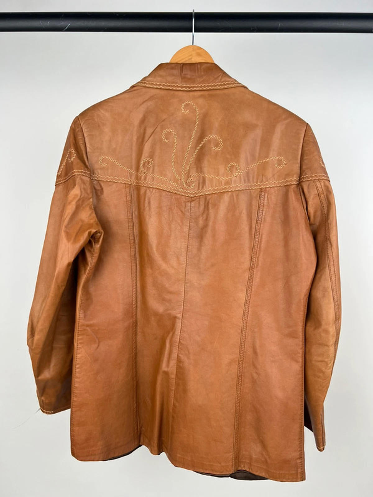 Vintage 70s Embroidered Leather Jacket