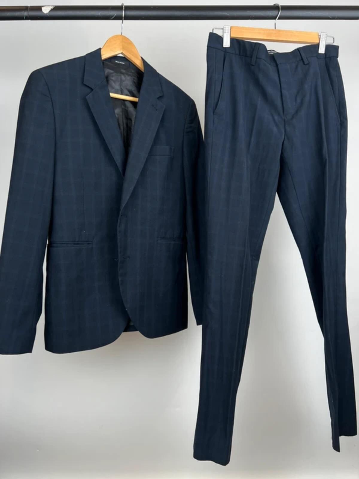 Navy Check Tailored Suit