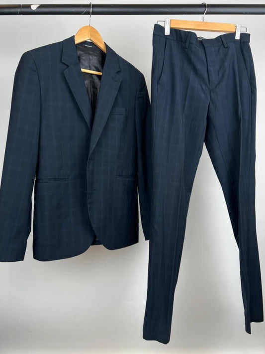 Navy Check Tailored Suit