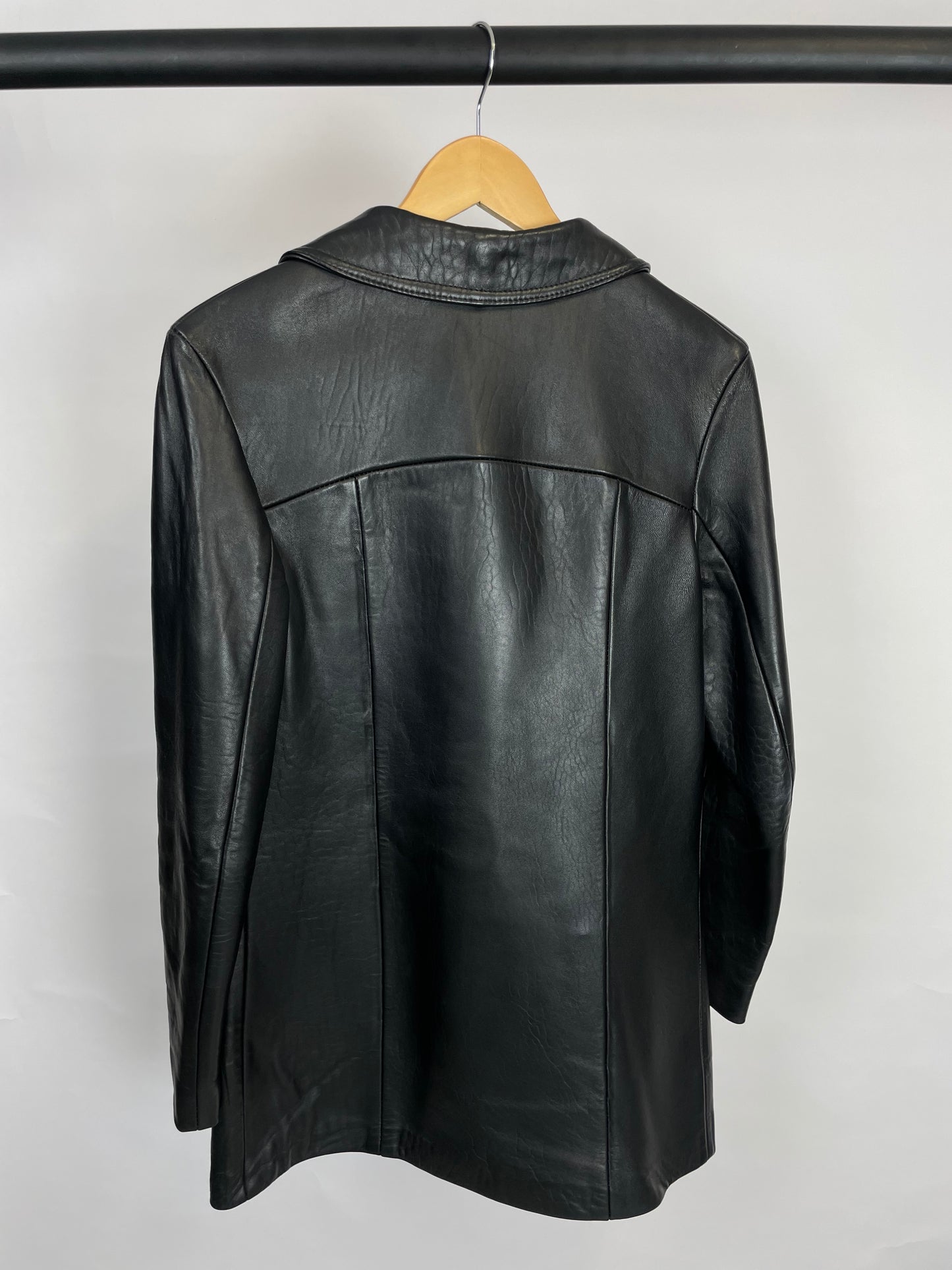 Vintage 90s Long Leather Jacket