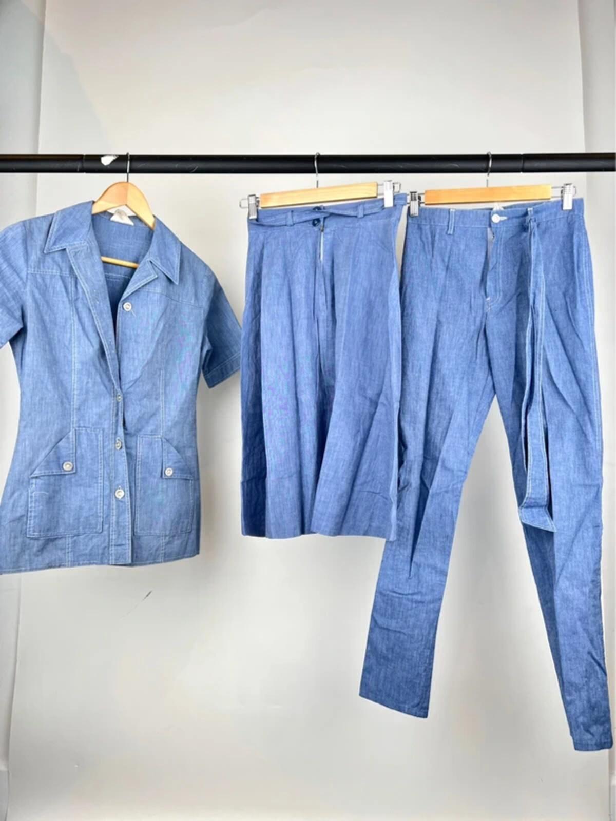 Vintage 70s Highlight Denim Three Piece Suit