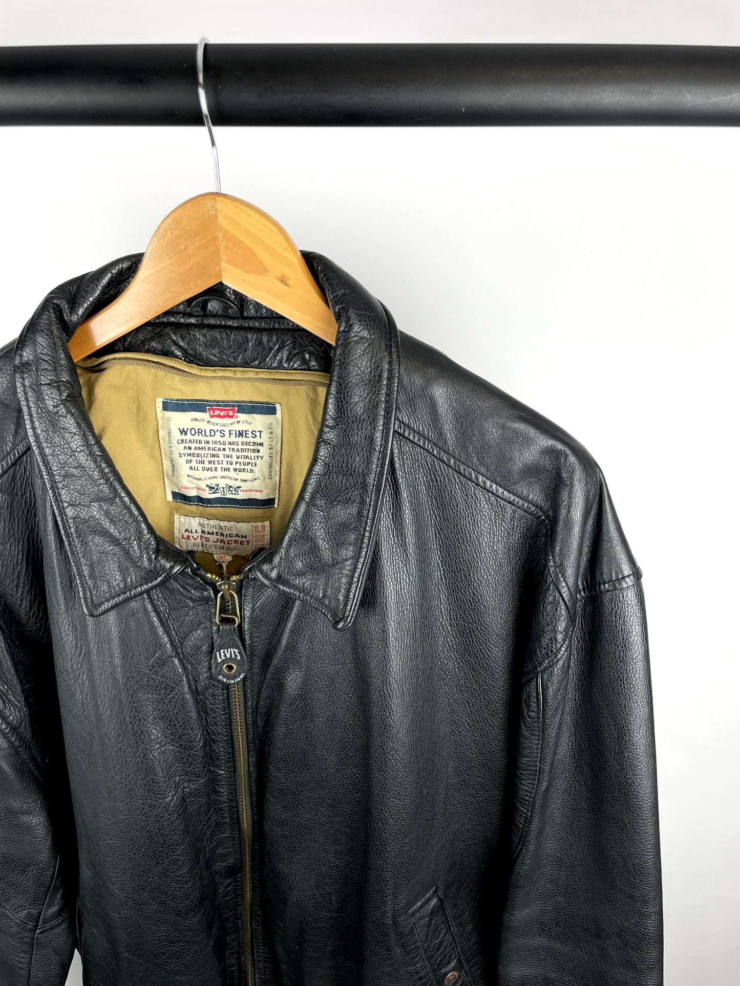 Rare Vintage 90s Original LEVI Bomber Leather Jacket