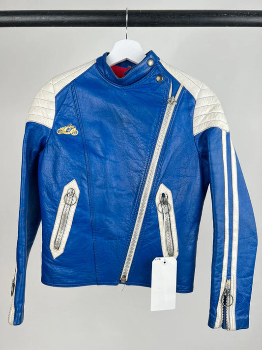 Vintage 80s Two Tone Leather Motorbike Jacket