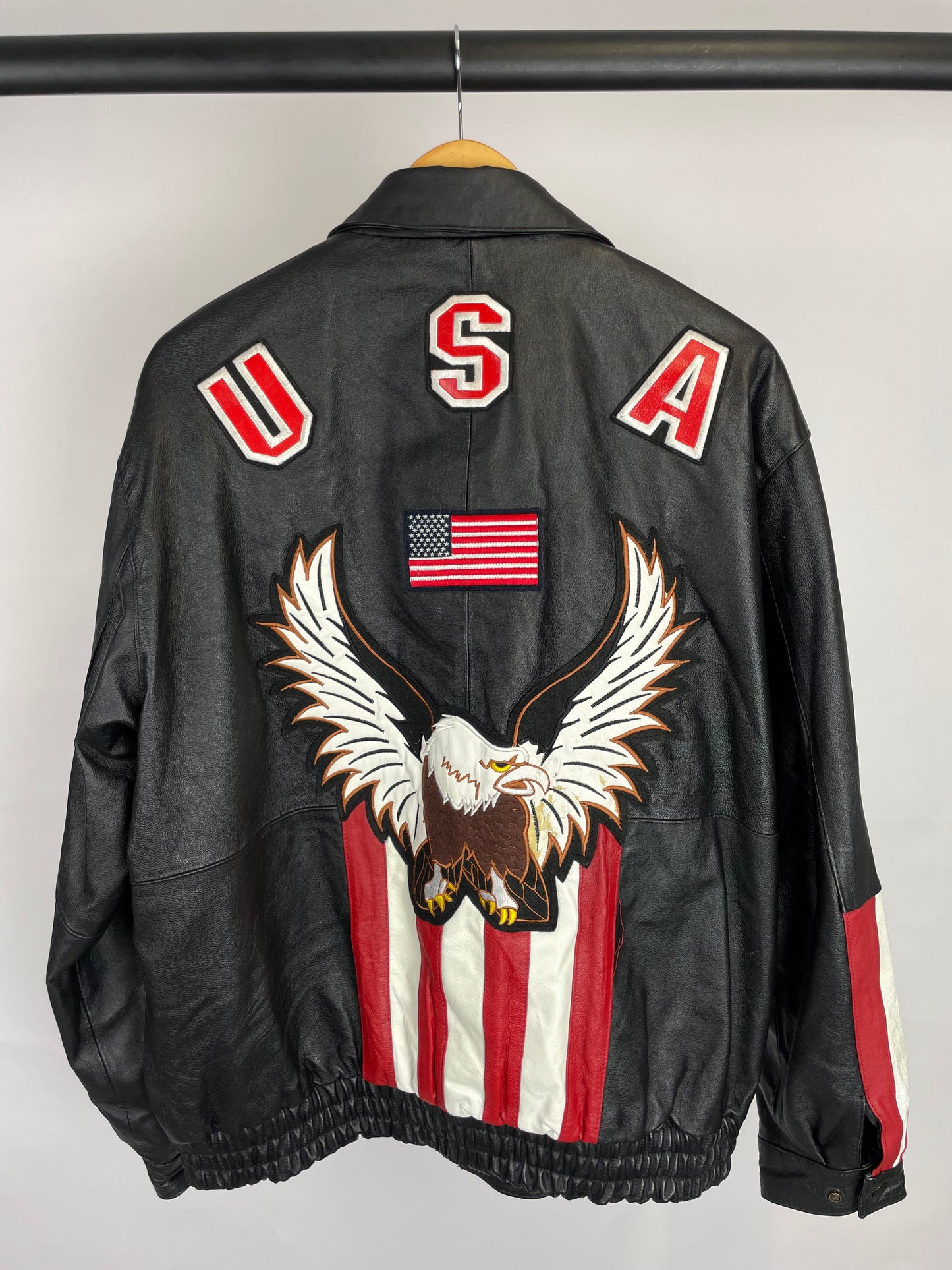 Vintage 90s USA Bomber Leather Jacket