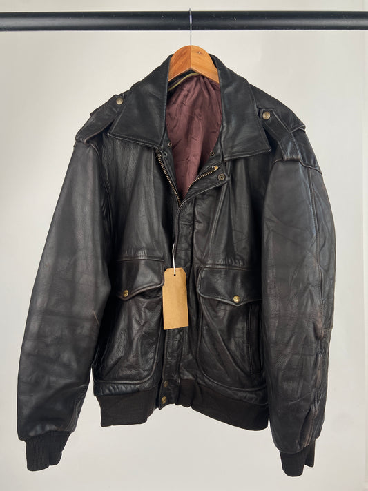 Vintage 80s Leather Redskins Pilot Jacket