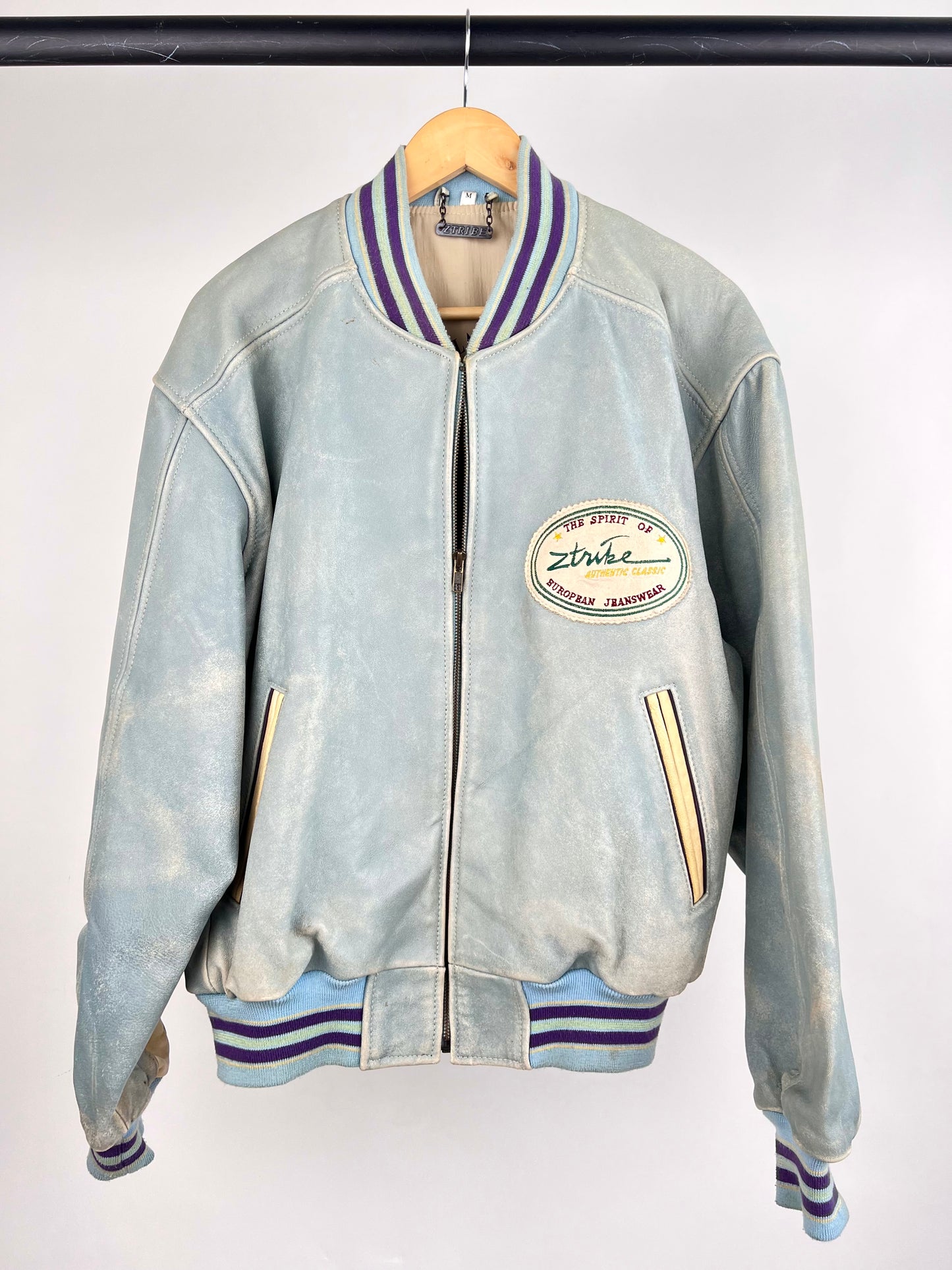 Ztribe 90s Leather Baseball Jacket