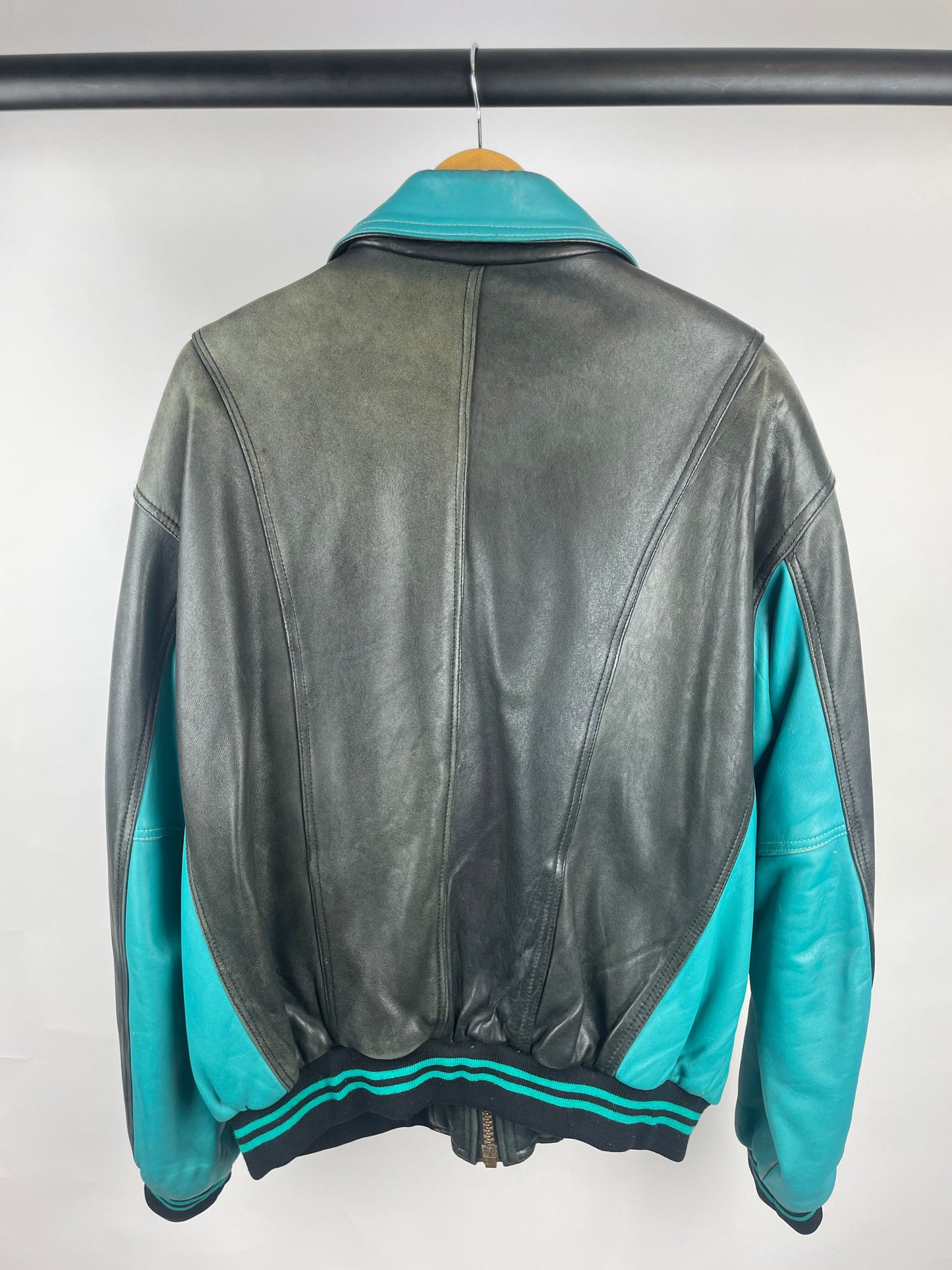 Vintage 90s Bomber Leather Jacket