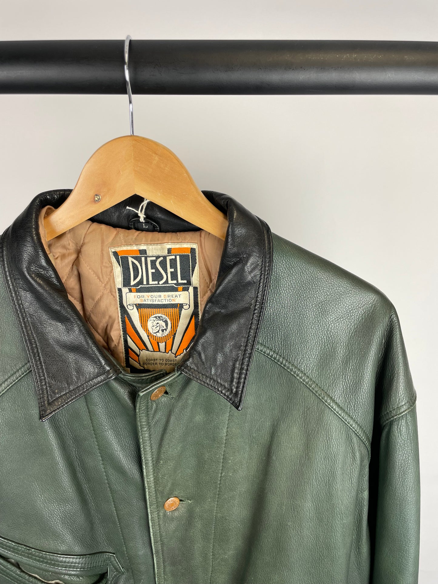 Vintage 80s Diesel Long Leather Jacket