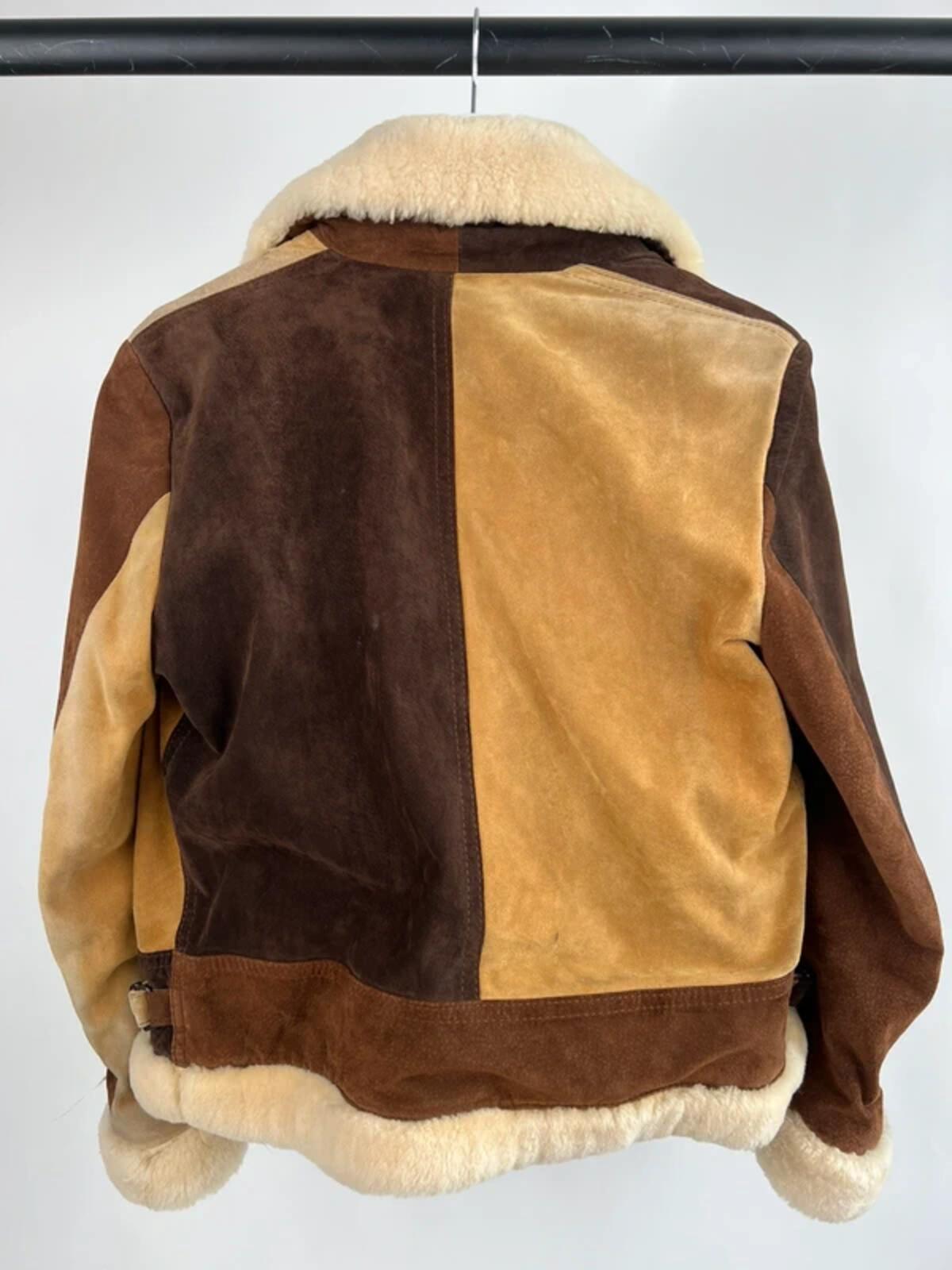 Vintage Roberto Do Rego Patchwork Shearling Suede Jacket