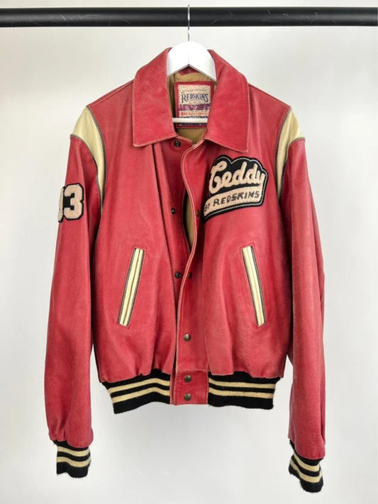 Vintage 80s Redskins Leather Varsity Jacket