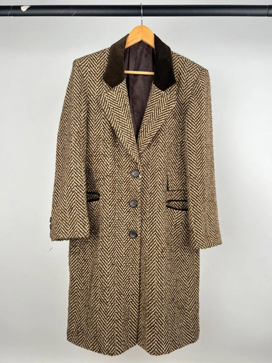 Vintage 70s Long Herringbone Coat