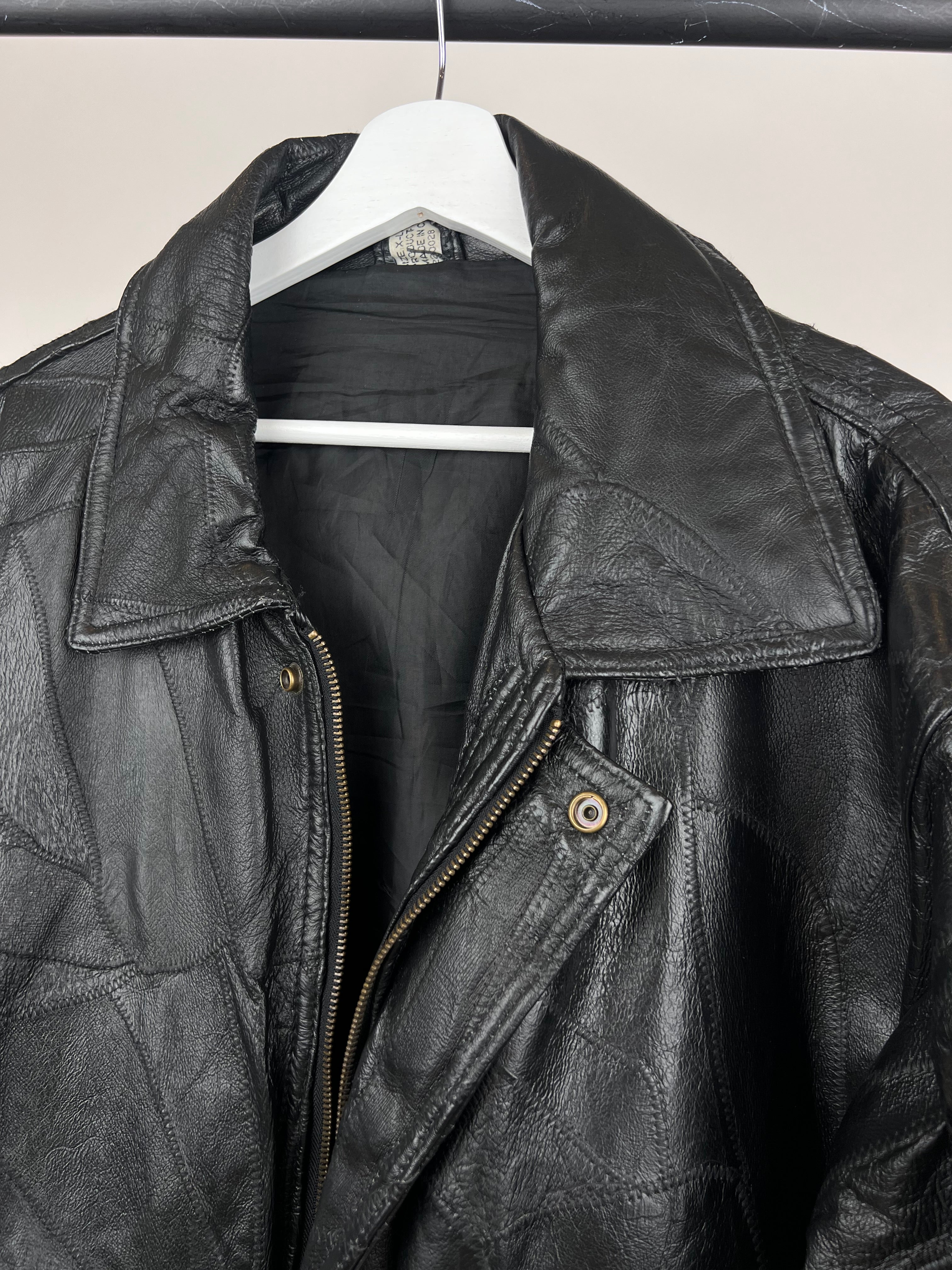 Vintage 90s Patchwork Leather Jacket – Skux Vintage