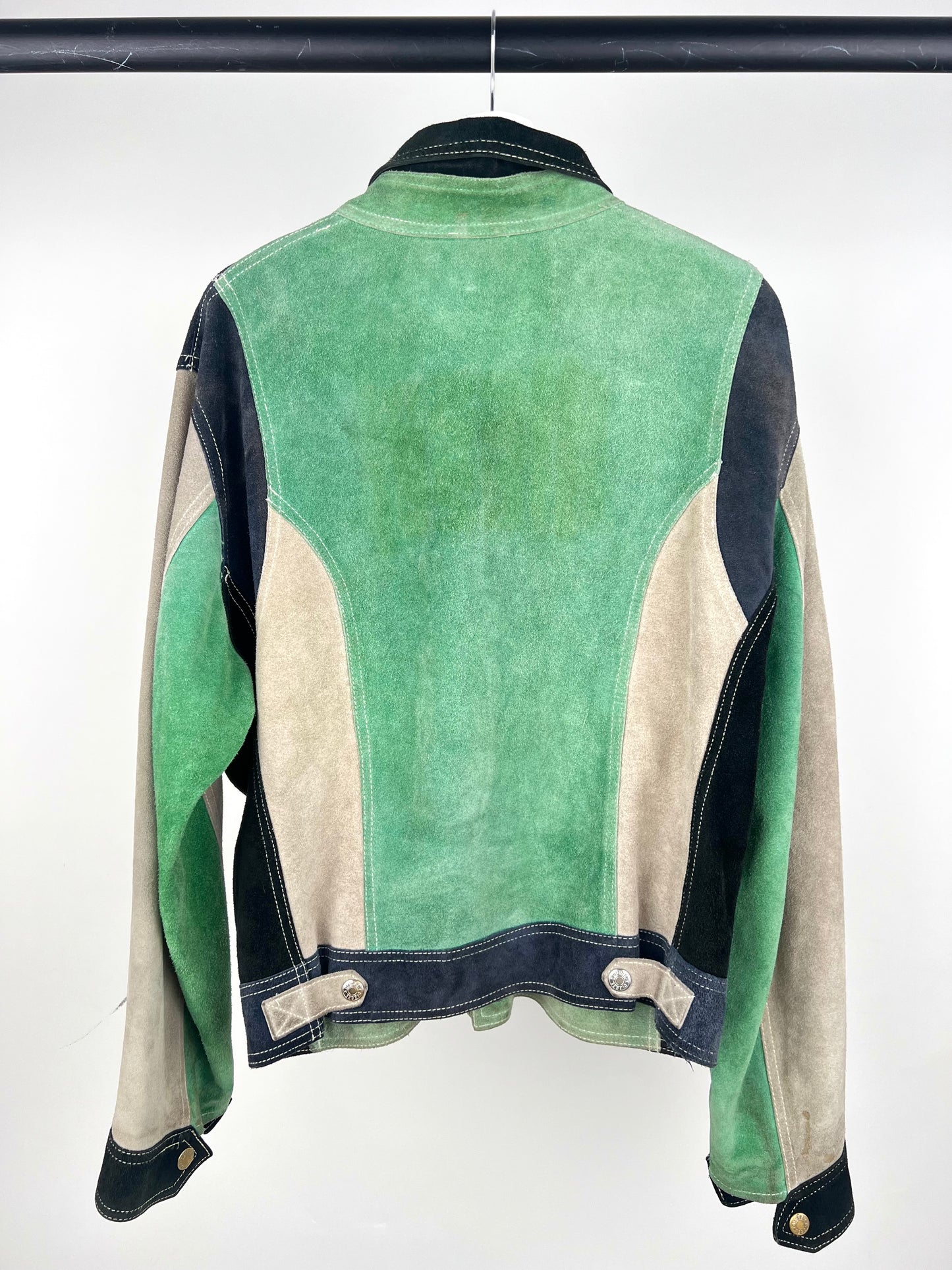 Vintage 90s Reversible Diesel Patchwork Suede Jacket