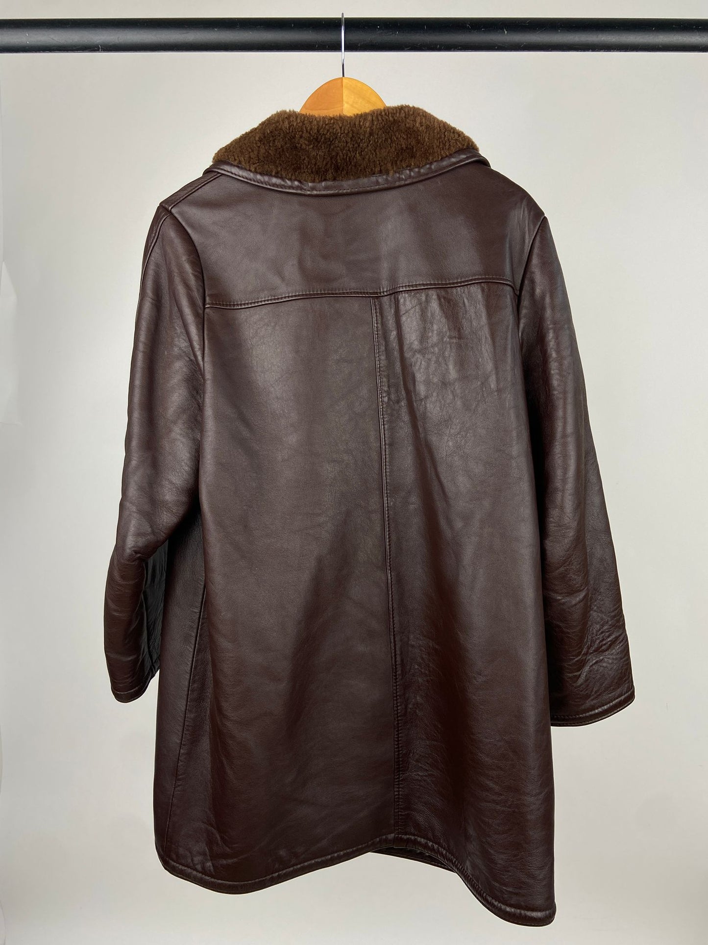 Vintage 70s Long Leather Sheepskin Jacket