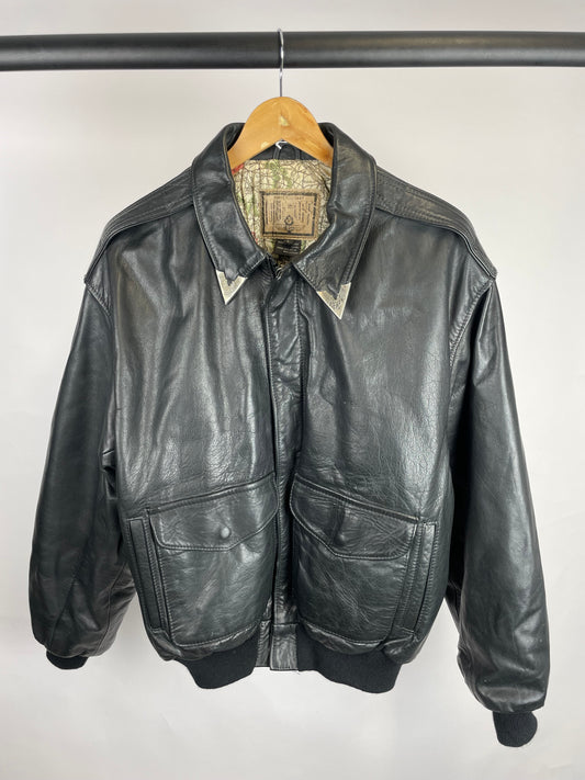 Vintage 90s One Off Bomber Leather Jacket