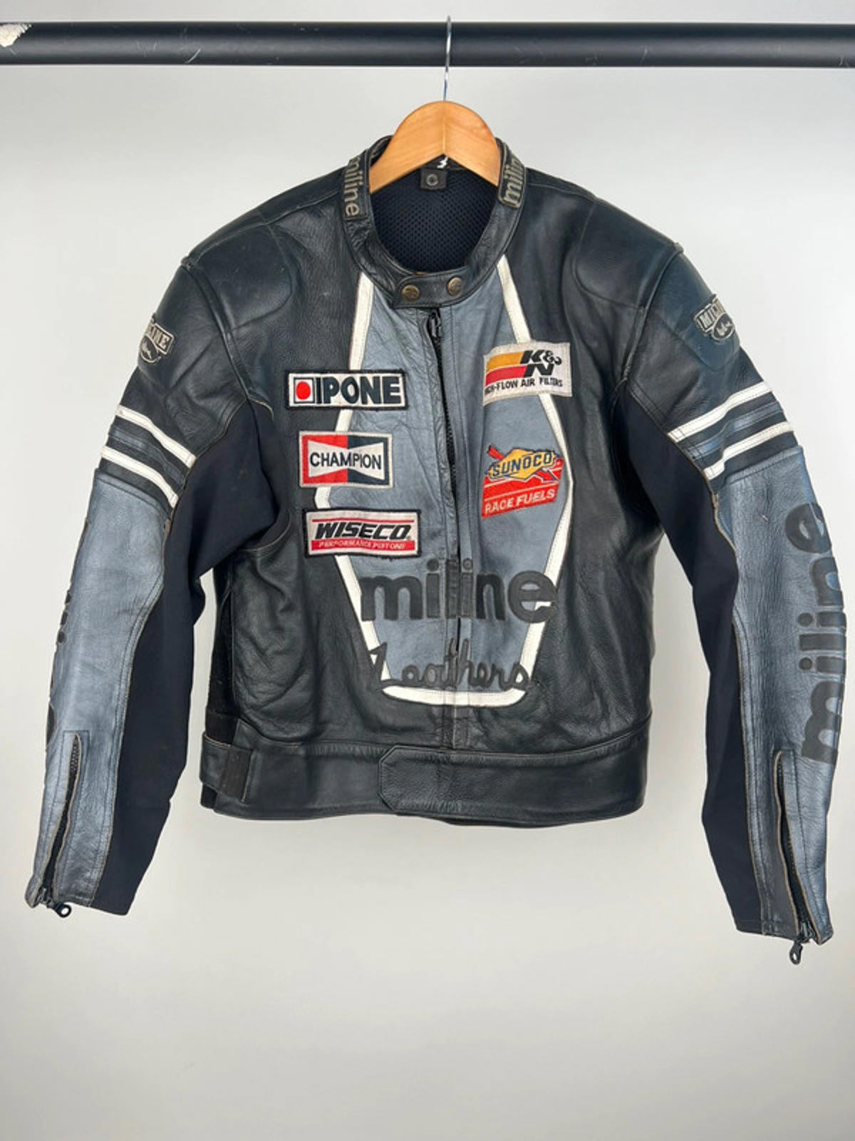 Vintage 90s Miline Star Leather Motobike Jacket