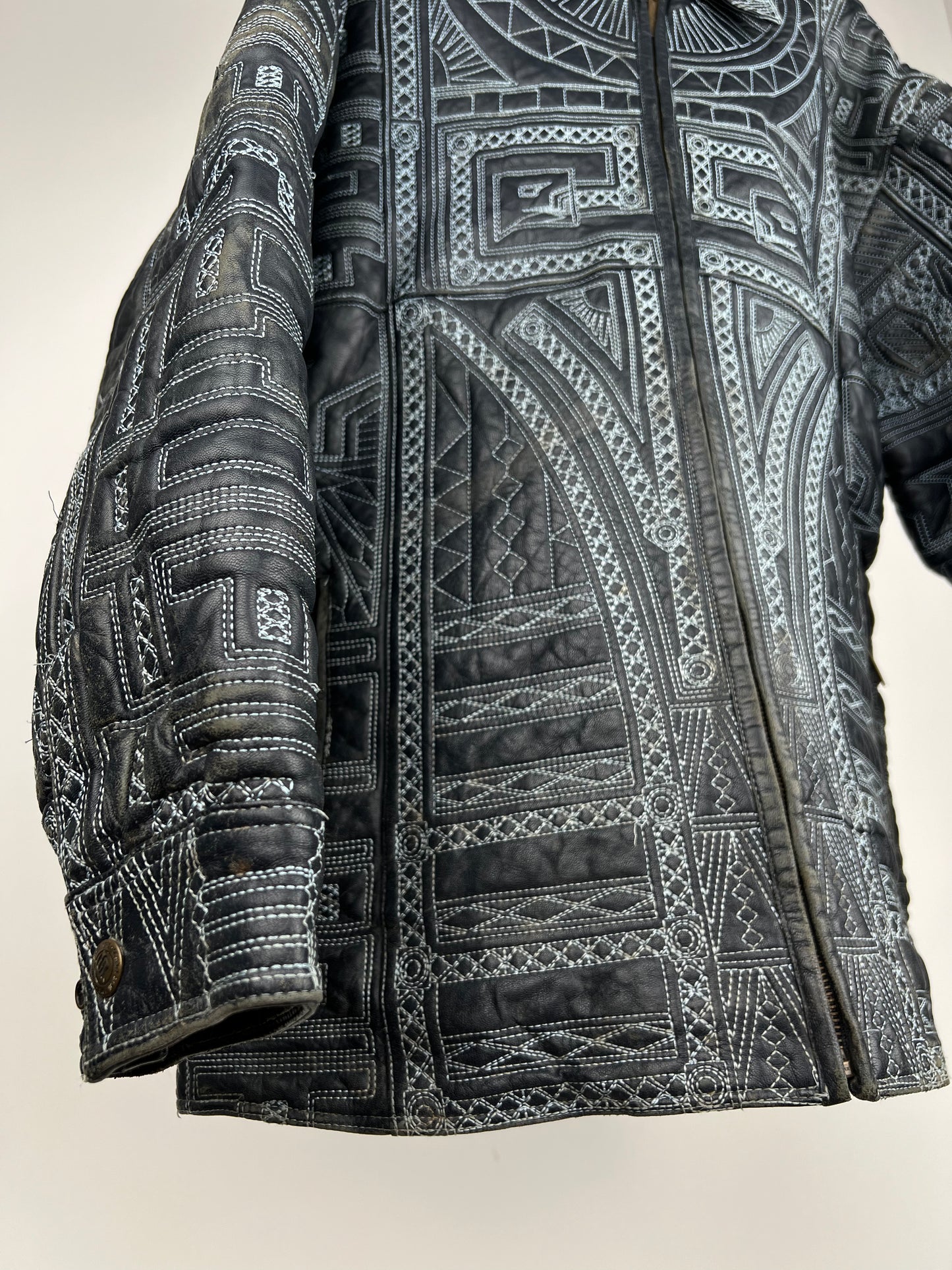 Vintage Schott Mosaic 90s Leather Jacket