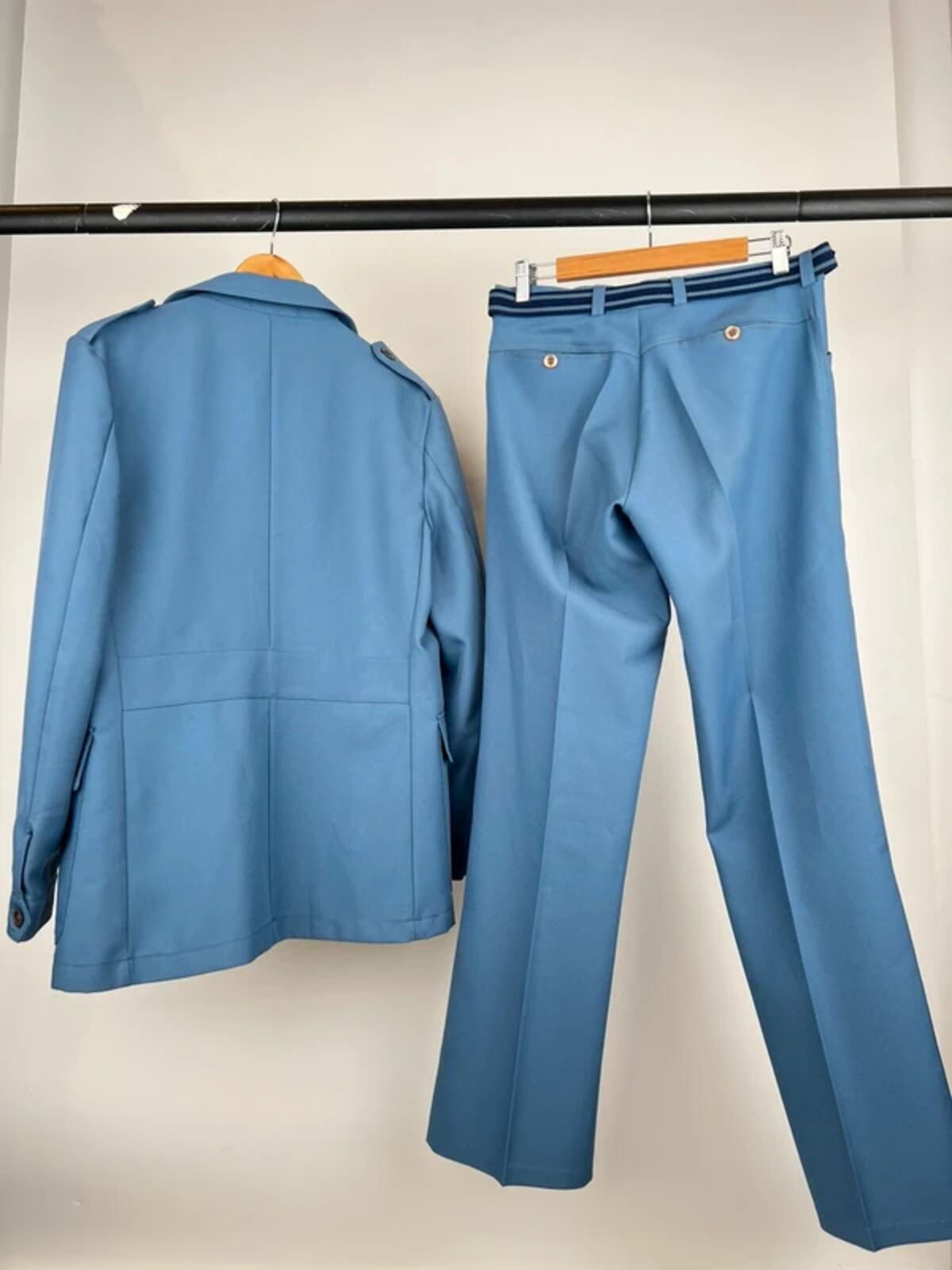 Vintage 70s C&A Flared Safari Leisure Suit