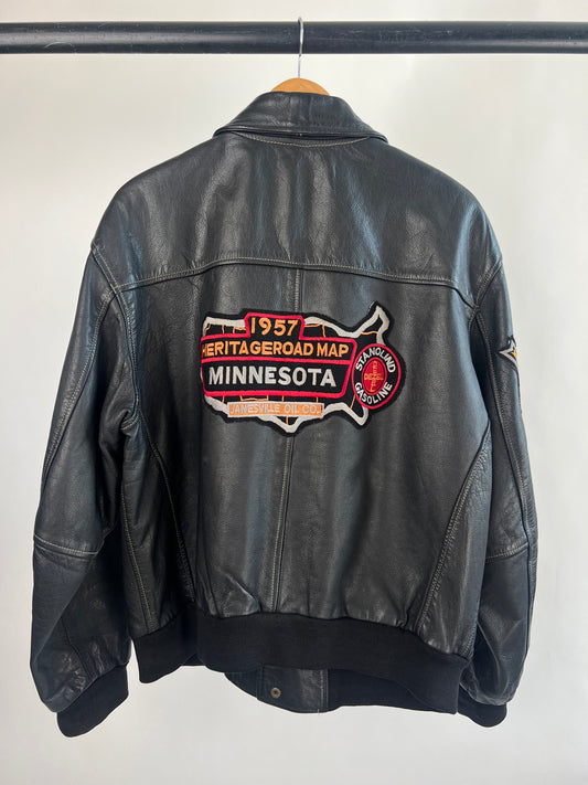 Vintage 90s Minnesota Leather Biker Jacket