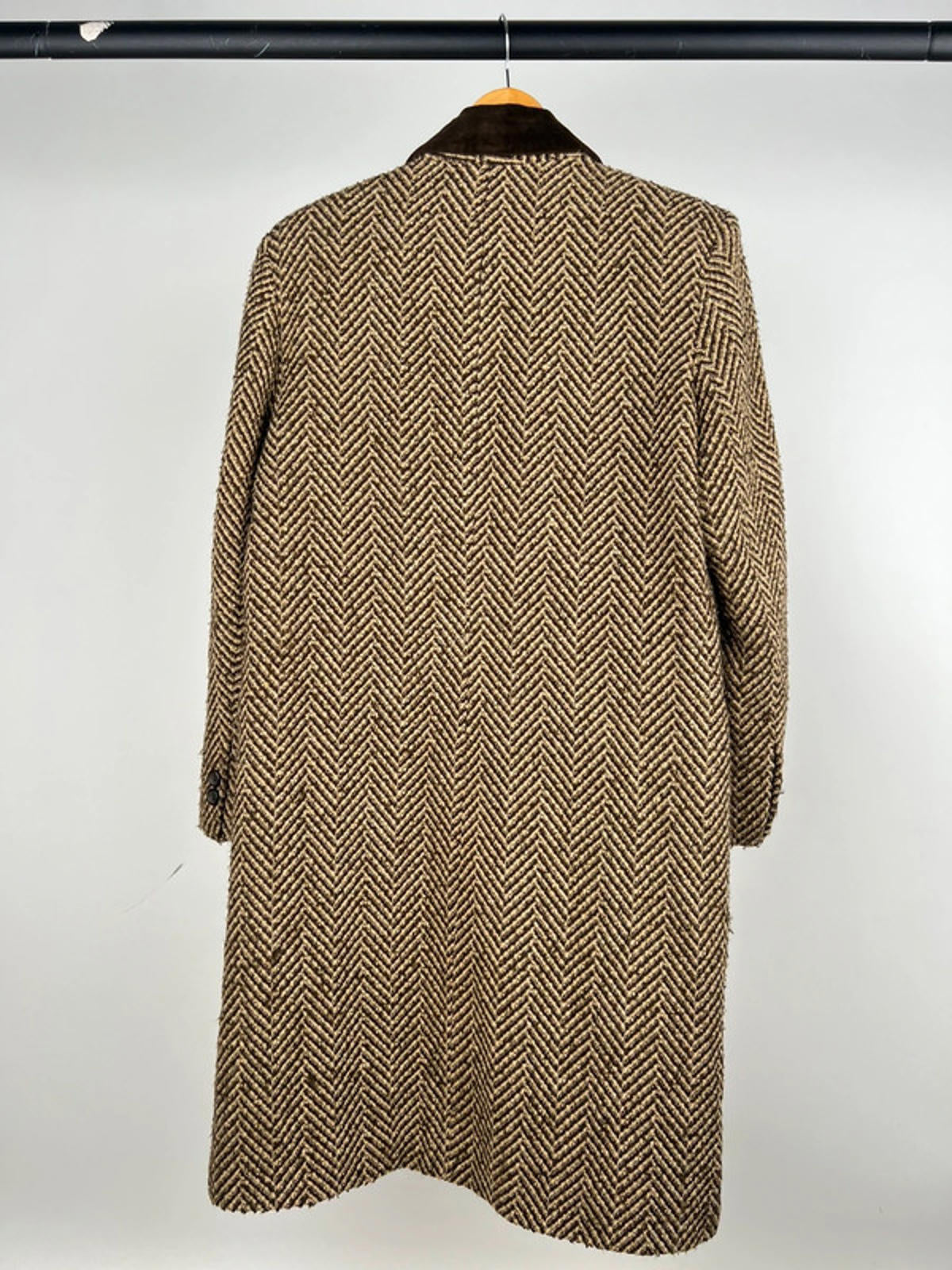 Vintage 70s Long Herringbone Coat