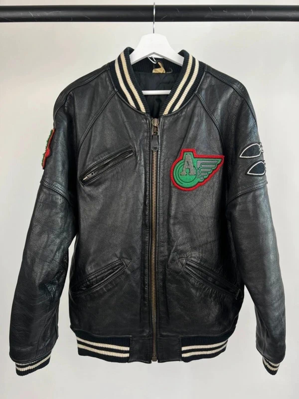 Vintage 90s Flight Command Leather Aviator Jacket