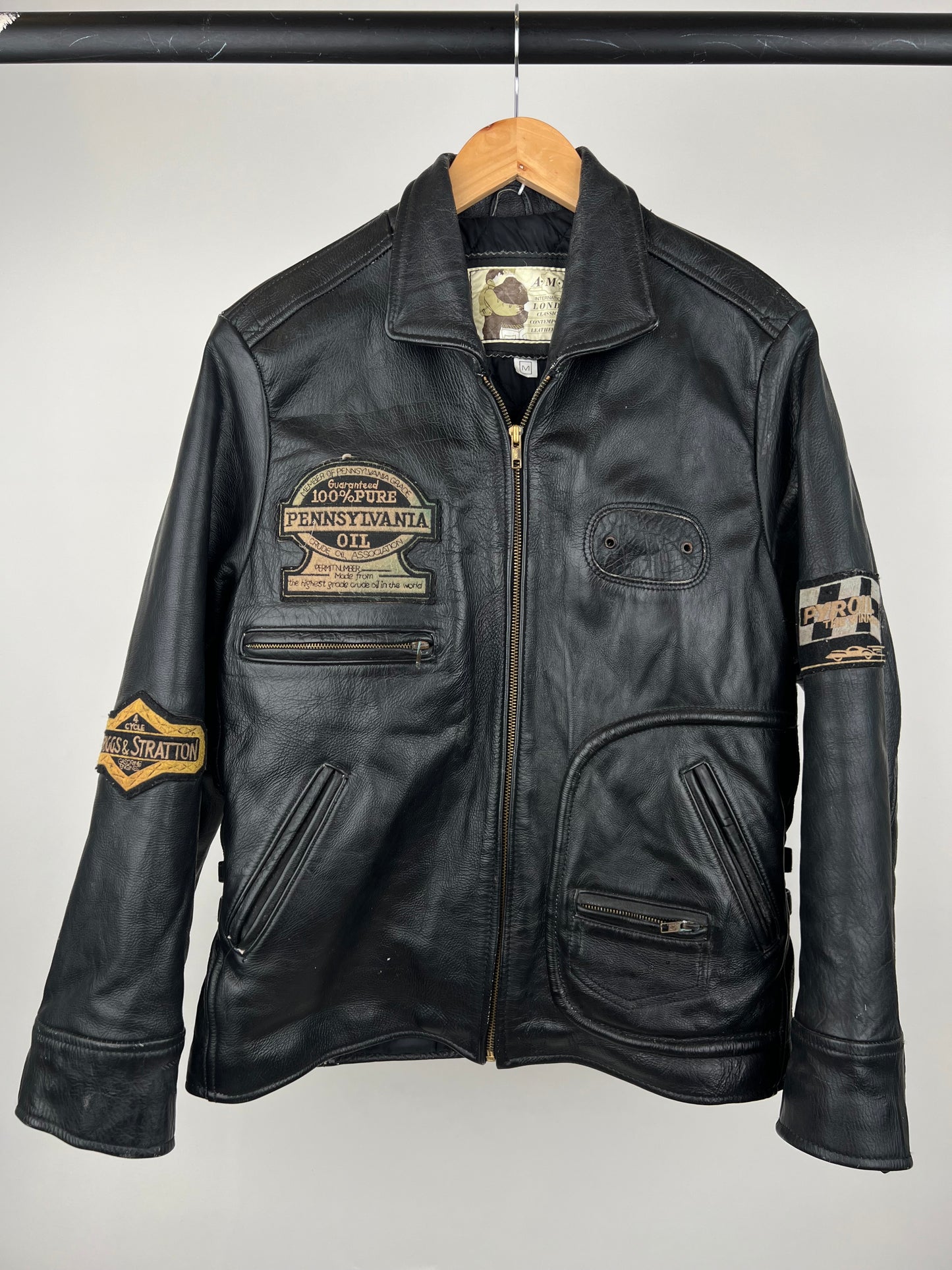 AMI 90s Leather Biker Jacket