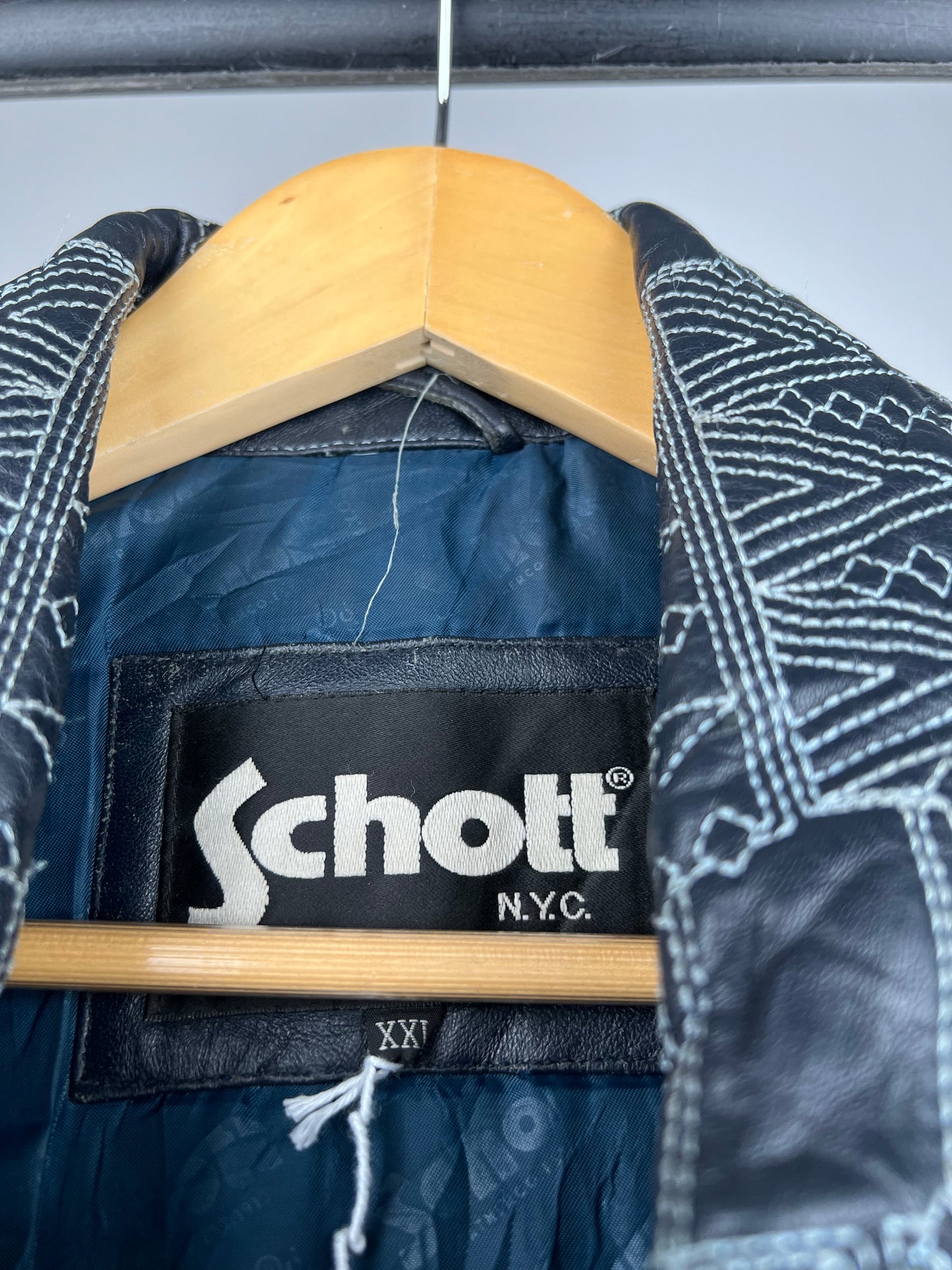 Vintage Schott Mosaic 90s Leather Jacket