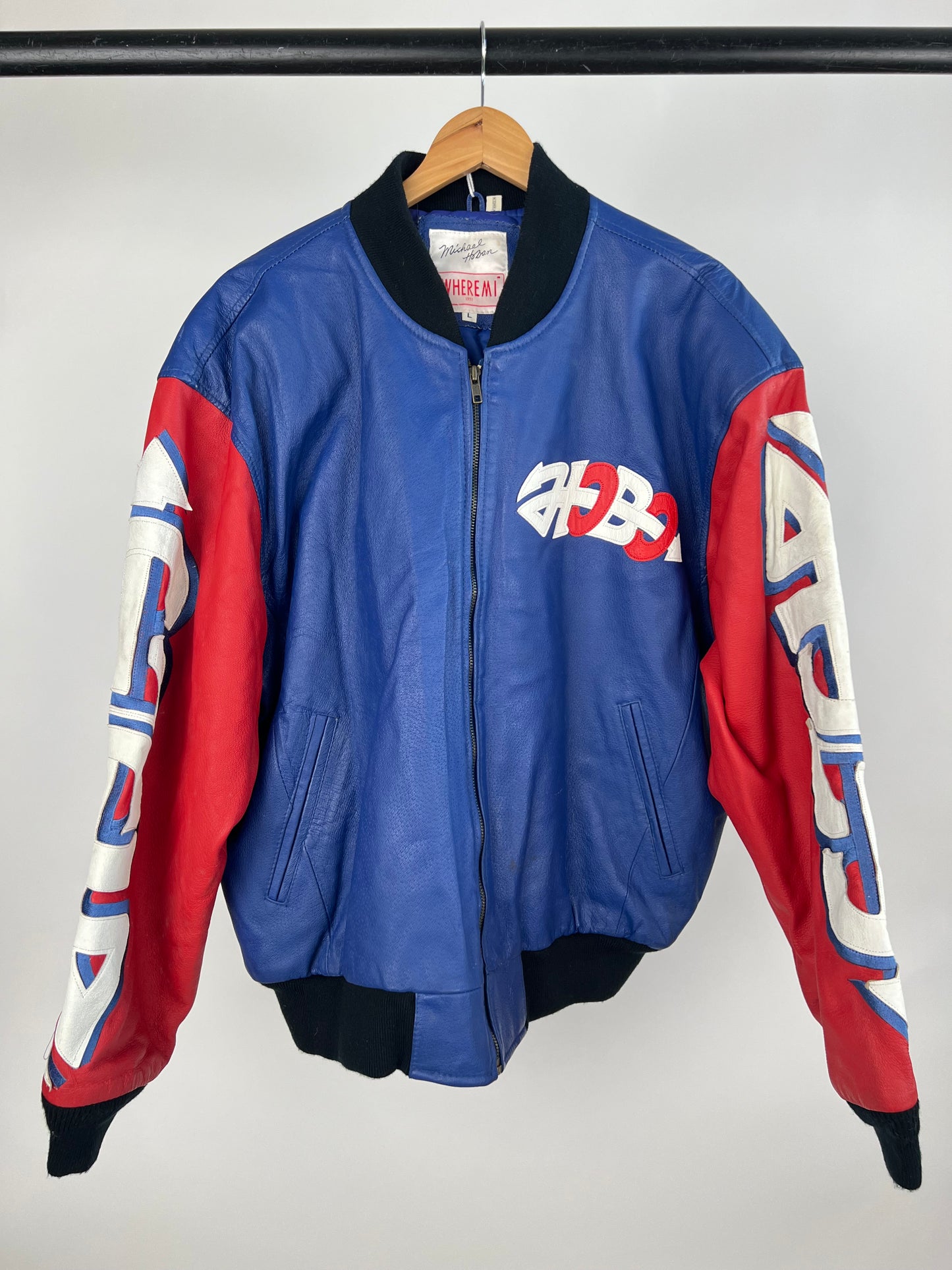 Vintage 90s USA Michael Hoban Where M I Leather Jacket