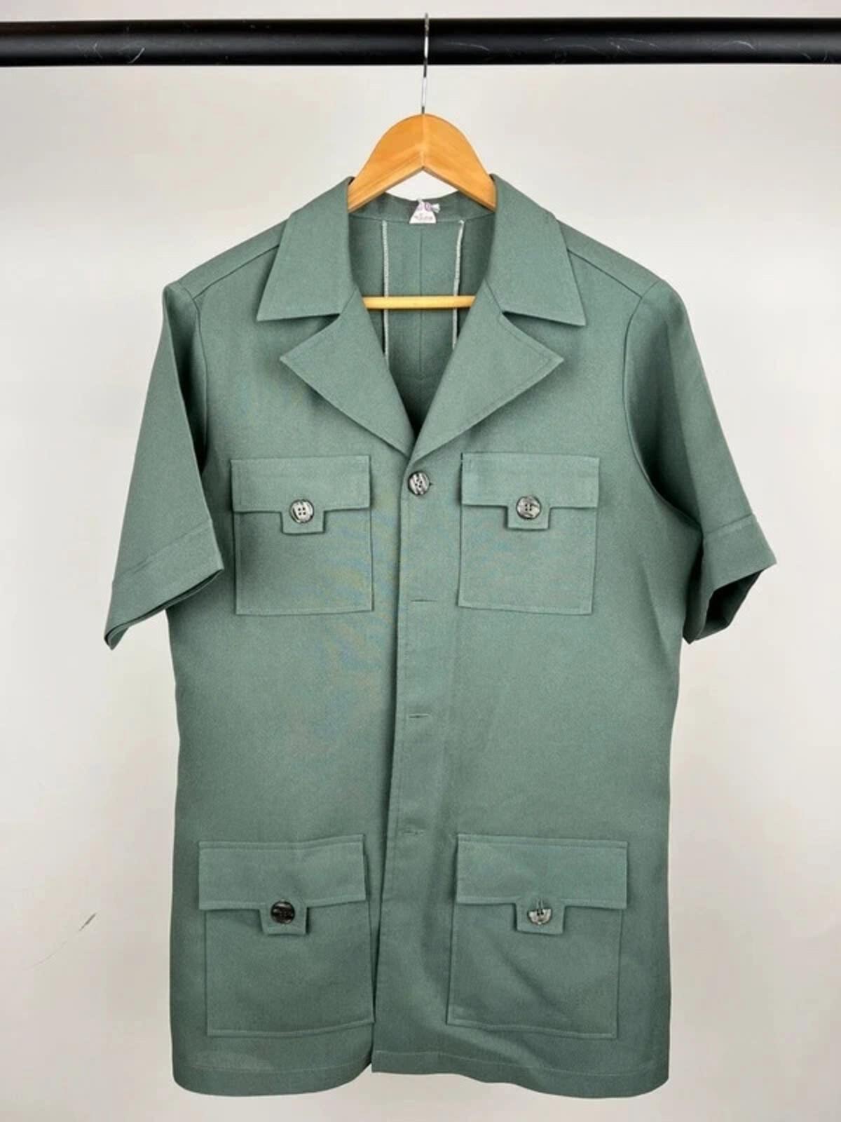 Vintage 70s Today Safari Short Sleeve Leisure Suit
