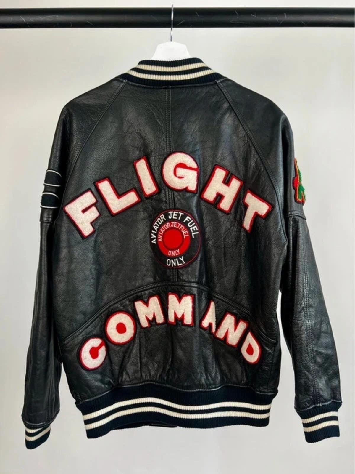 Vintage 90s Flight Command Leather Aviator Jacket