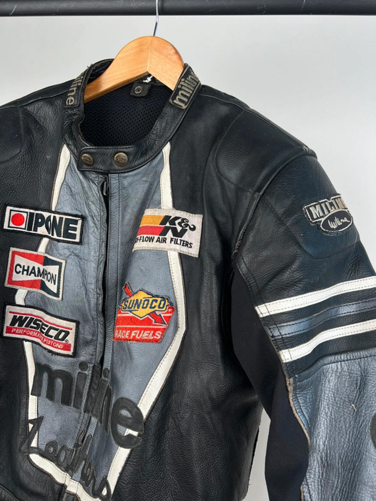 Vintage 90s Miline Star Leather Motobike Jacket