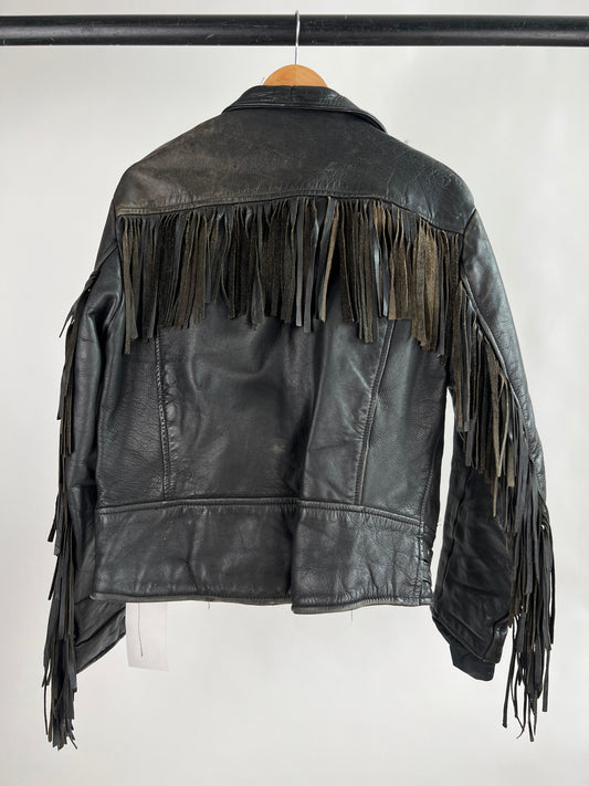 Vintage 90s Leather Tassel Jacket