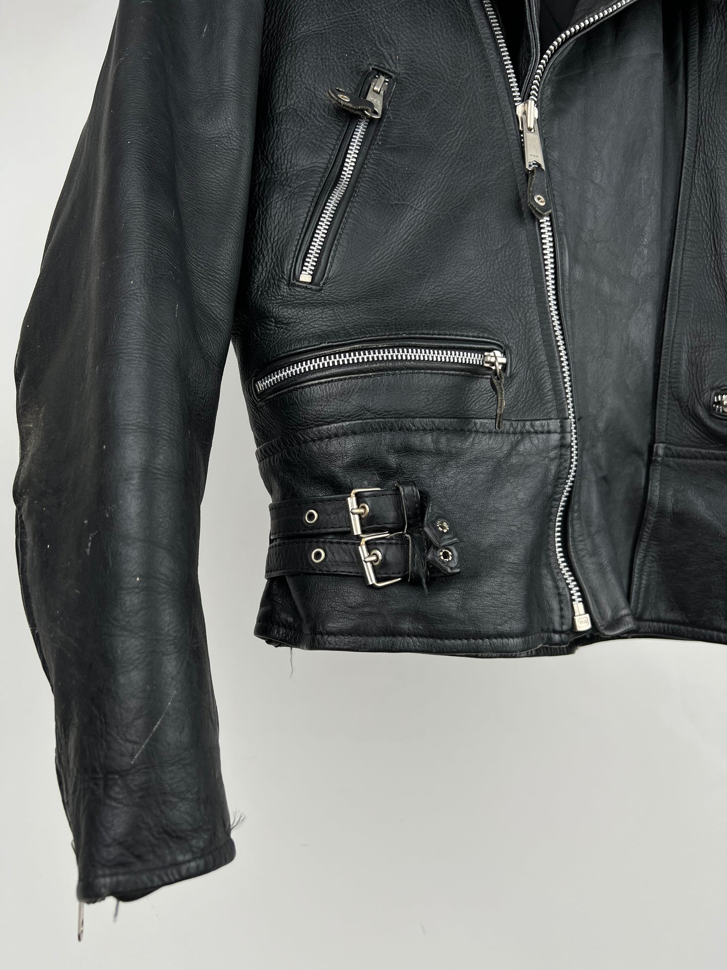 Vintage BLL 80s Classic Black Leather Biker Jacket