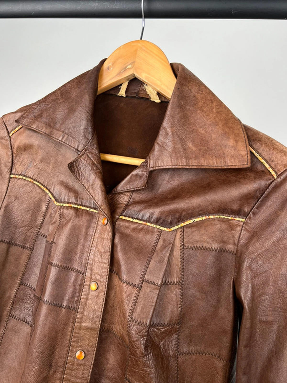 Vintage 70s Patchwork Leather Jacket