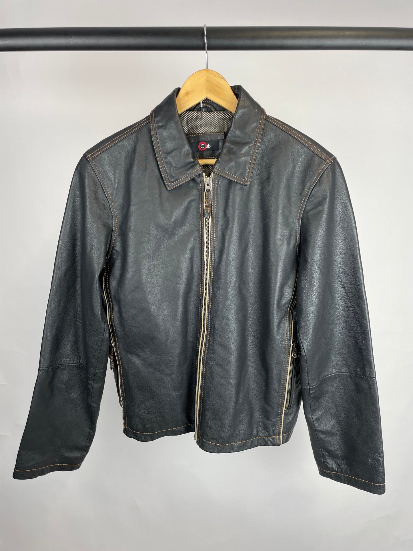 Vintage 90s Club Leather Jacket