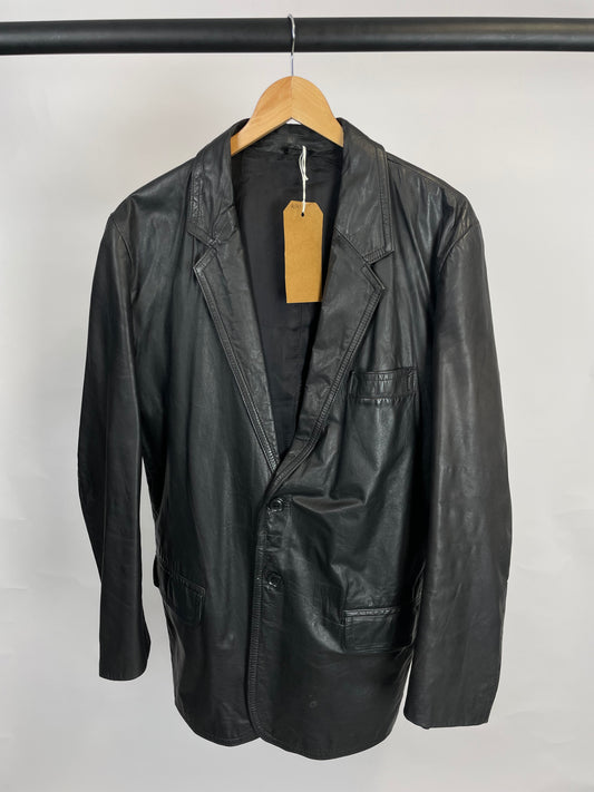 Vintage 90s Long Leather Jacket