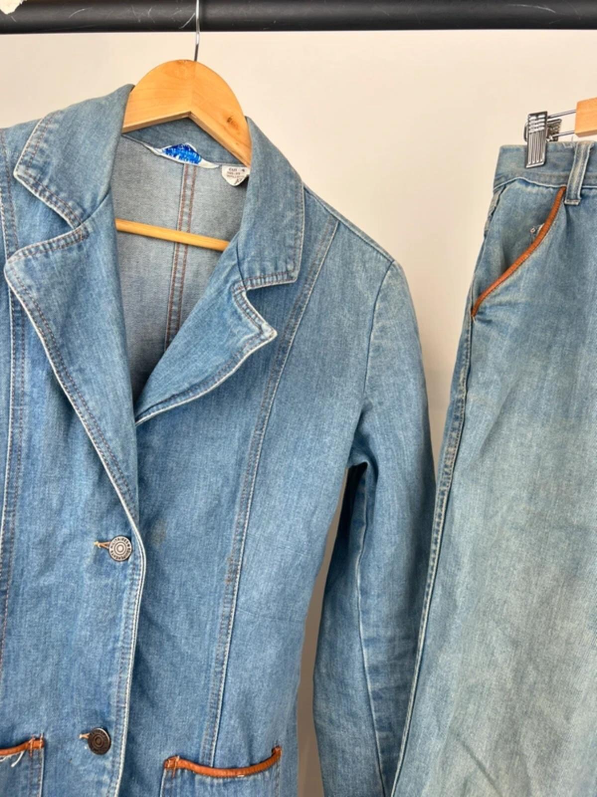 Vintage 70s Denim Flared Suit