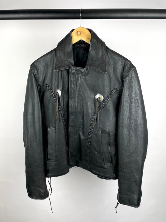 Vintage 90s Tassel Leather Jacket