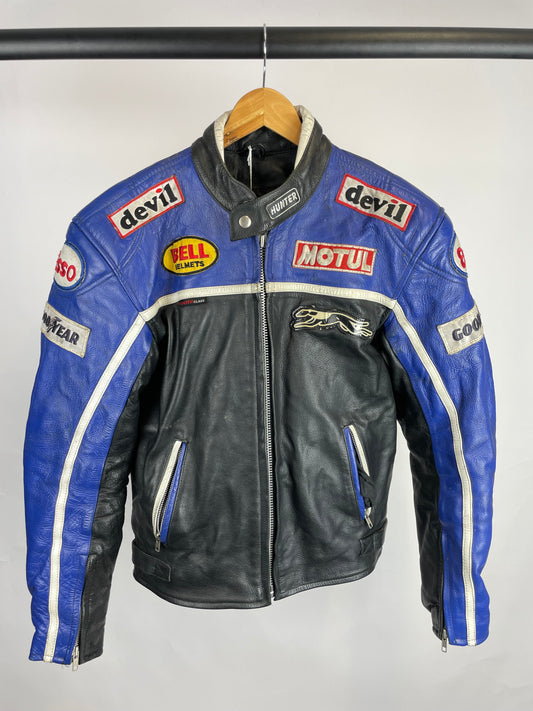 Vintage 90s Hunter Class Leather Motorbike Jacket