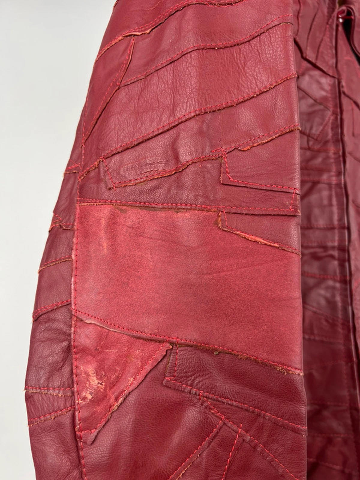 Vintage 90s Patchwork Leather Jacket
