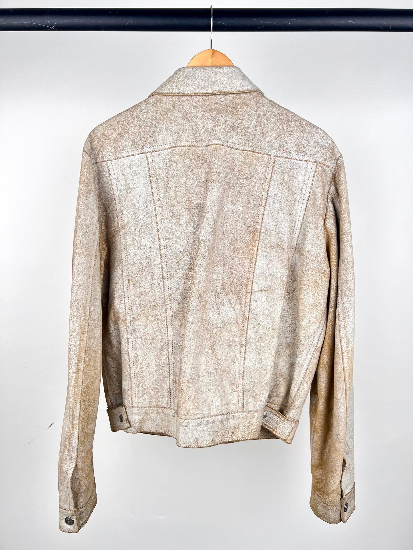 Vintage 90s Versace Gold Leather Jacket