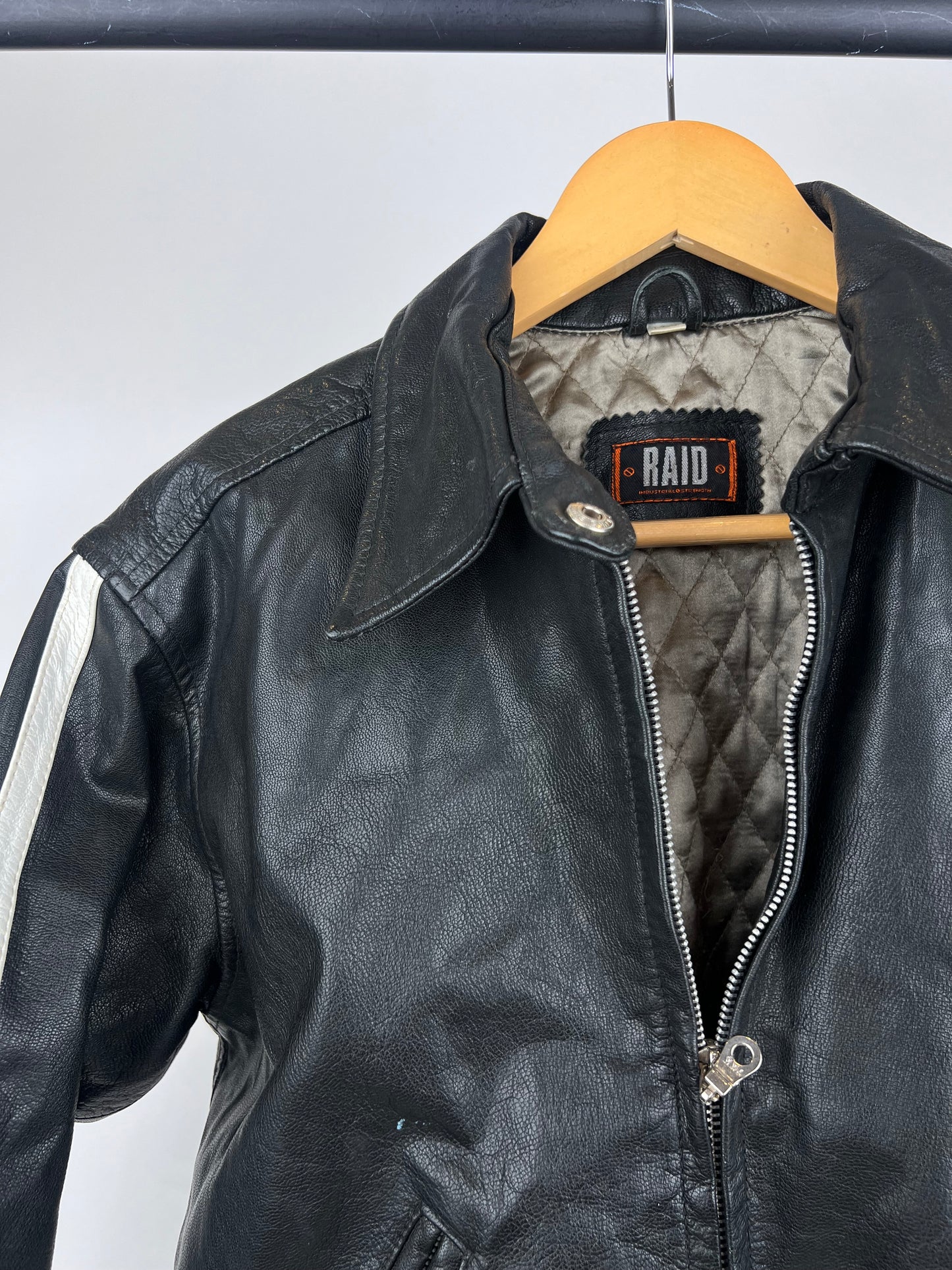 Vintage 90s Raid Leather Biker Jacket