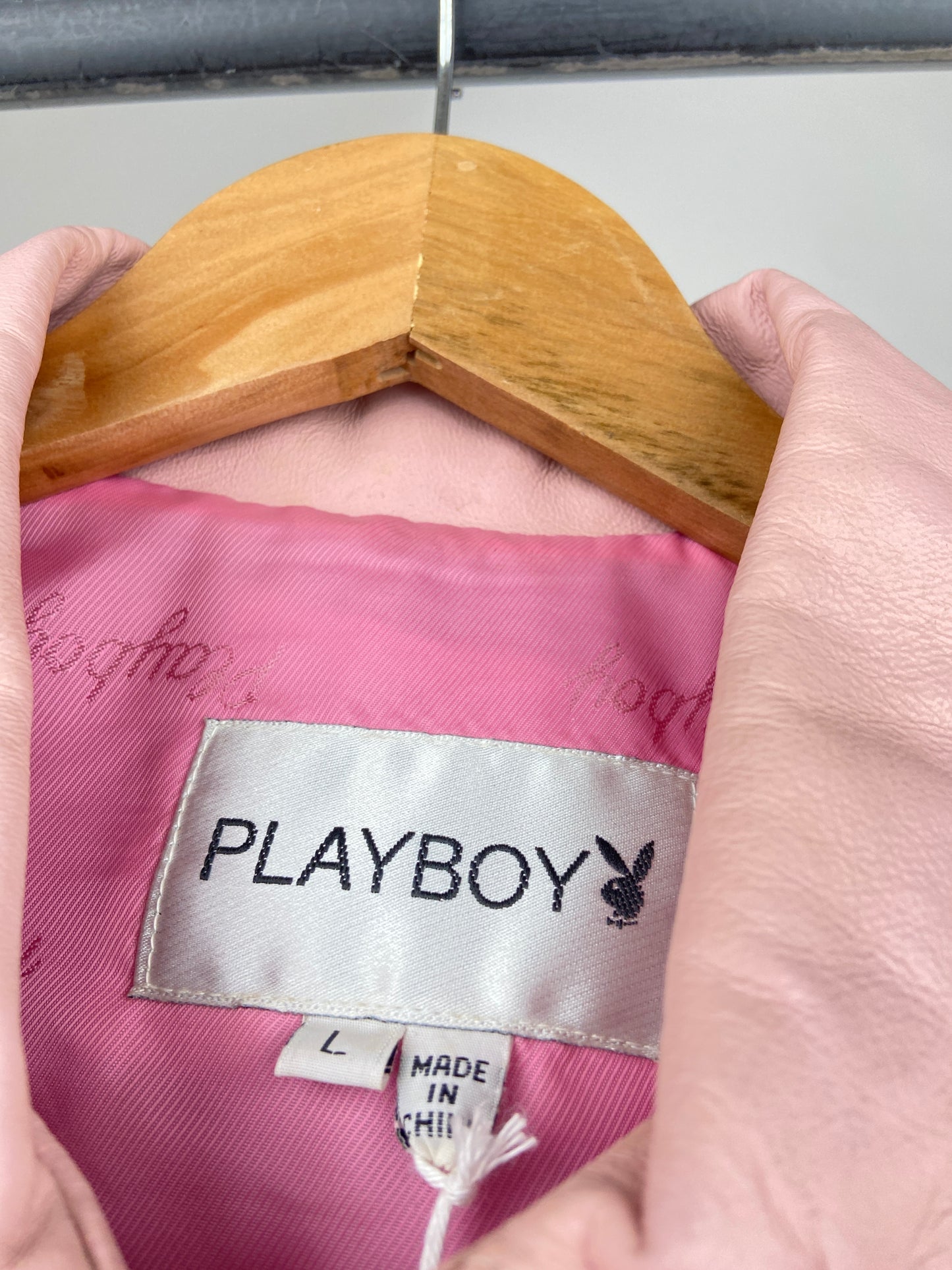 Playboy 90s Leather Bomber Jacket