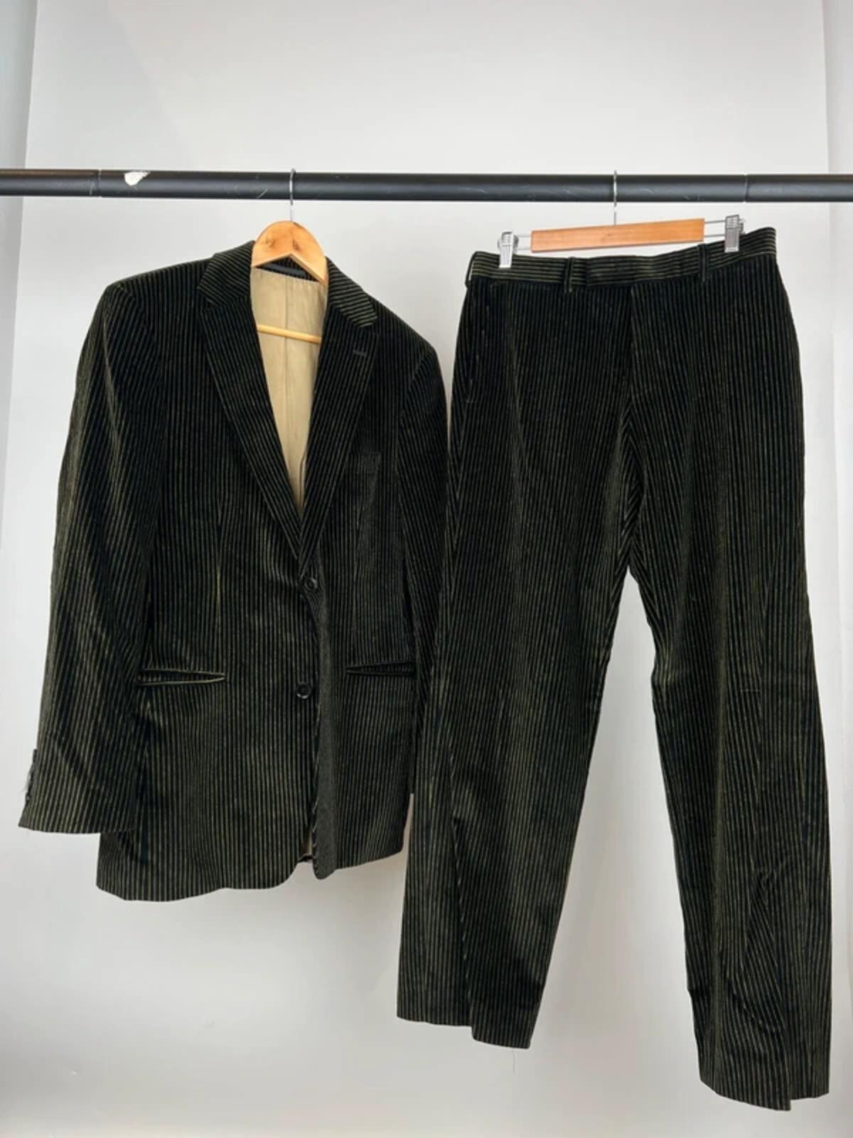 Vintage 80s Hugo Boss Velvet Pin Striped Suit