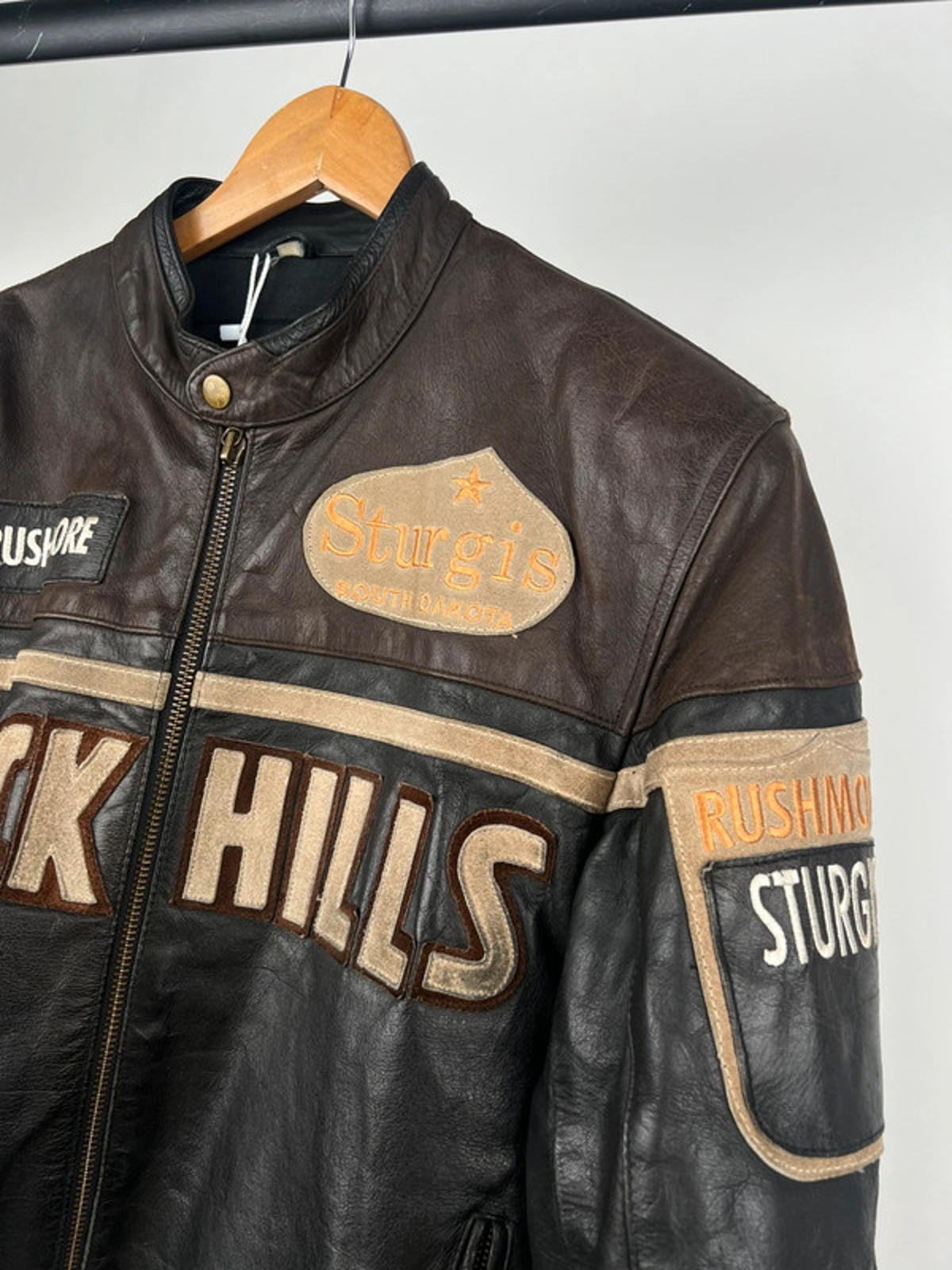 Vintage 90s Blackhills Leather Motorbike Jacket