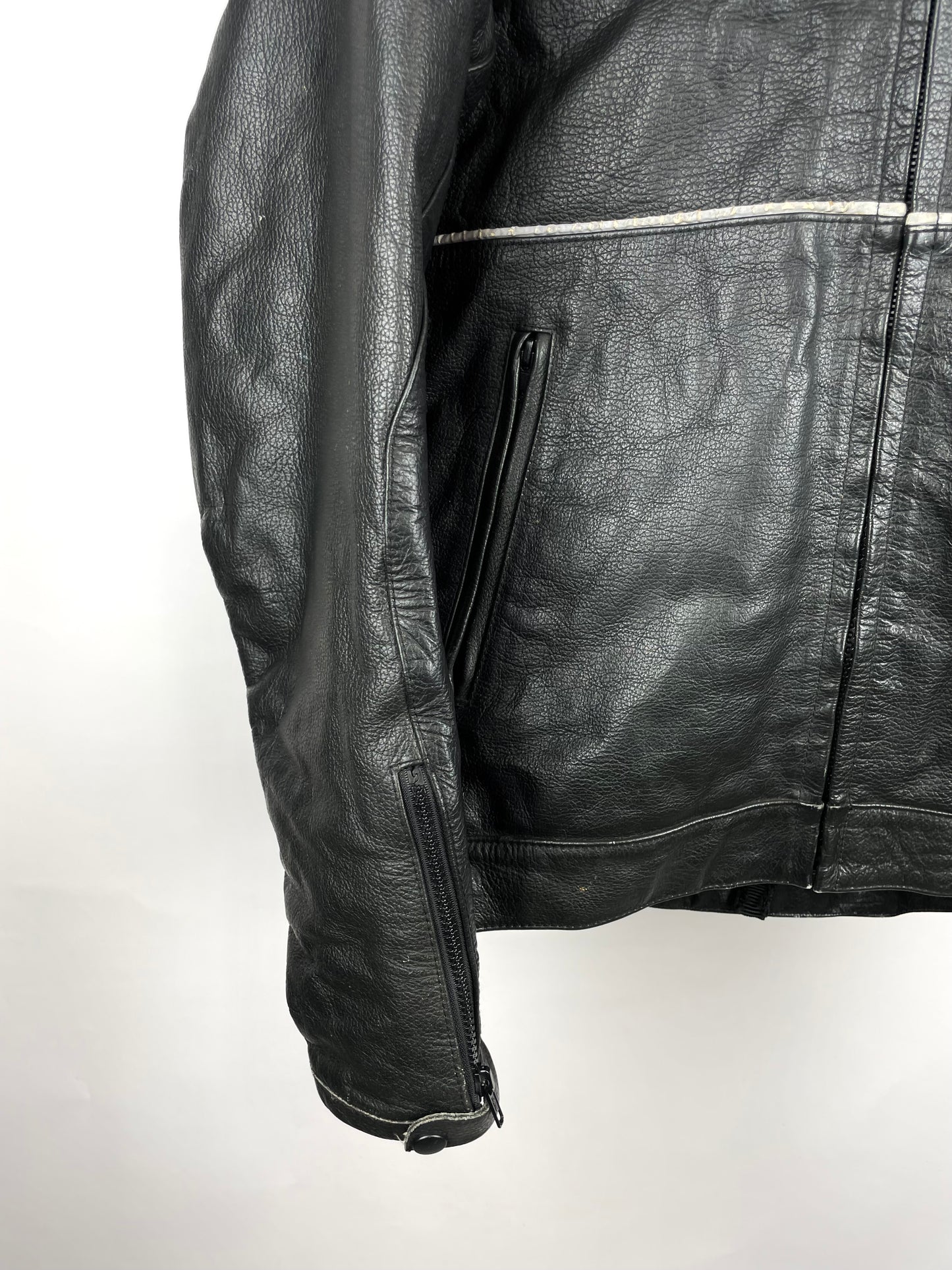 Vintage 90s 666 Lavoro Del Diavolo Leather Motorbike Jacket