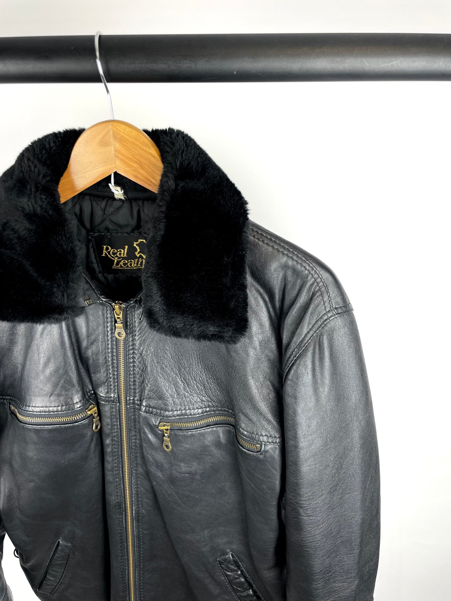 Vintage 90s Genuine Leather Bomber Leather Jacket