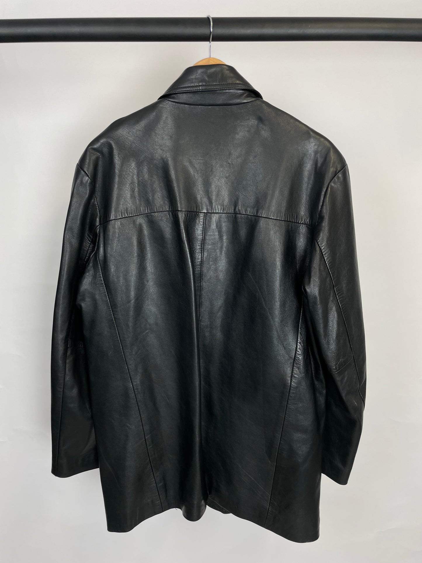 Vintage 90s AVIATRIX Long Leather Jacket