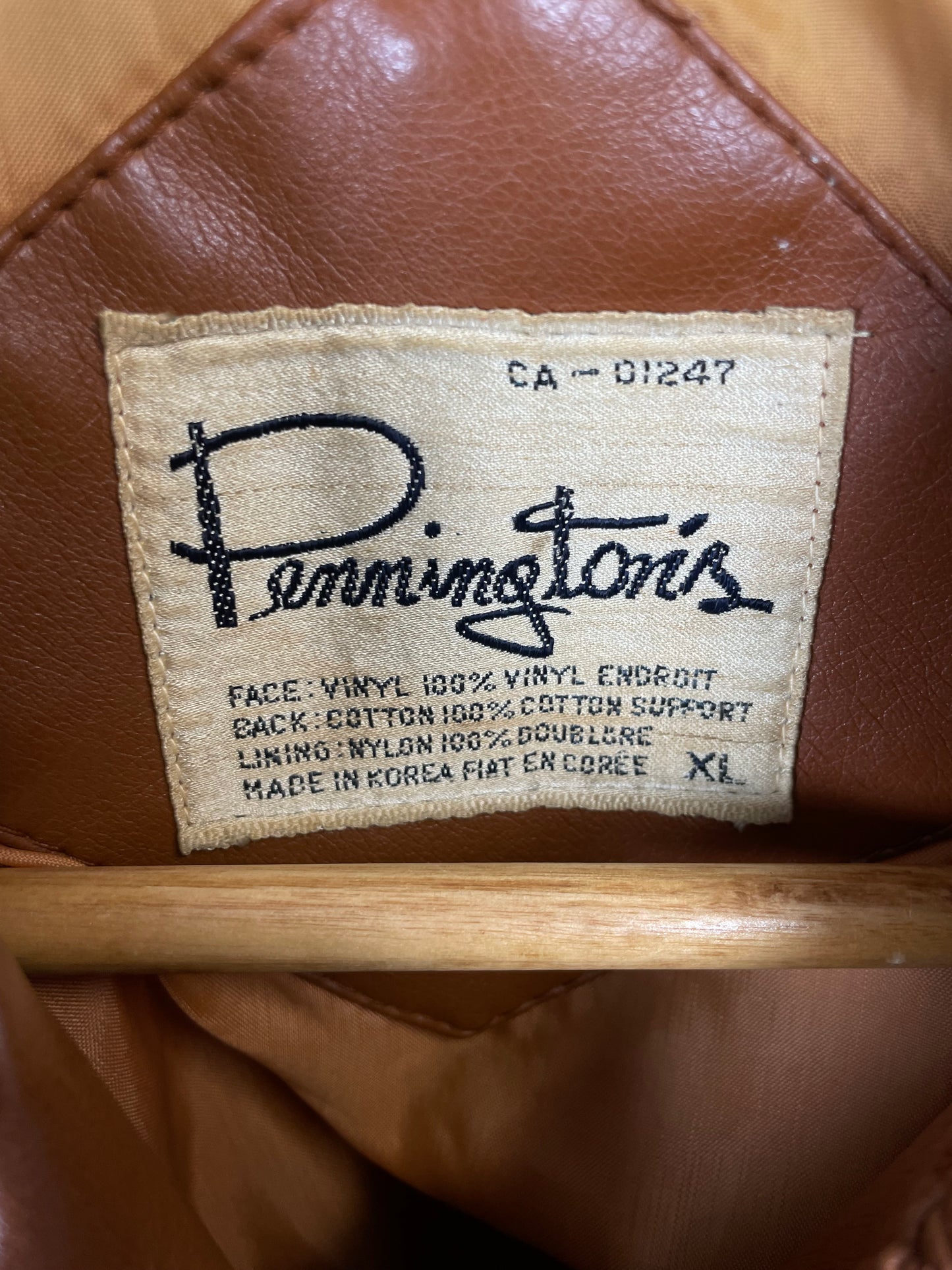 Vintage 90s Pennington’s Long Brown Leather Jacket