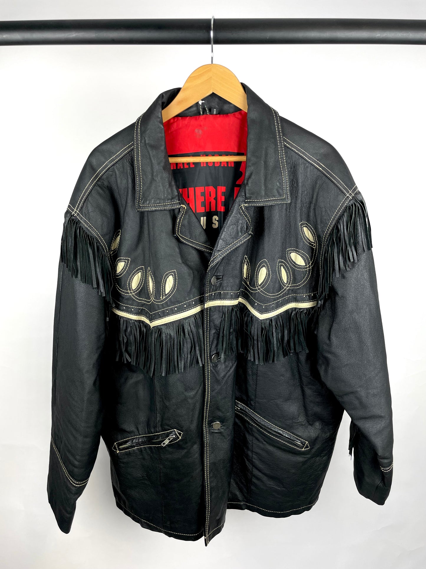 Vintage 90s Michael Hoban Tassel Leather Jacket